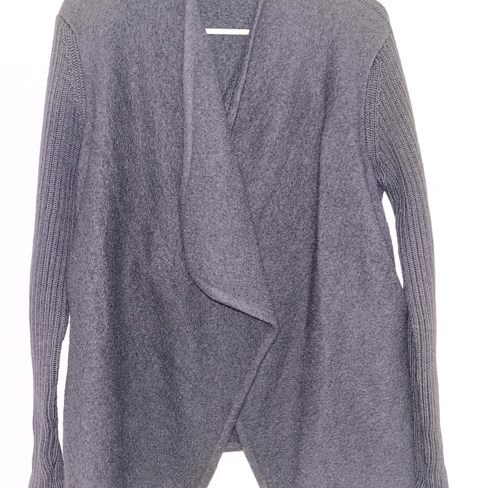 Vince boiled wool cardigan jacket in black.  Size XS